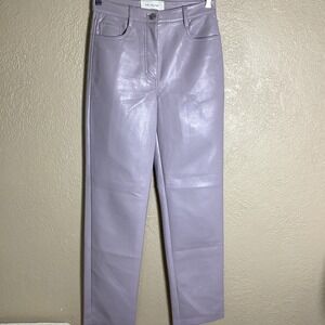 Aritzia Wilfred The Melina Vegan Leather Pants Lavender Purple High Rise Size 0